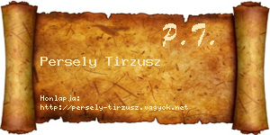 Persely Tirzusz névjegykártya